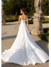 Sweetheart Ivory Satin Slit Modern Wedding Dress